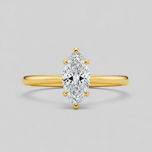 Bague solitaire marquise simple