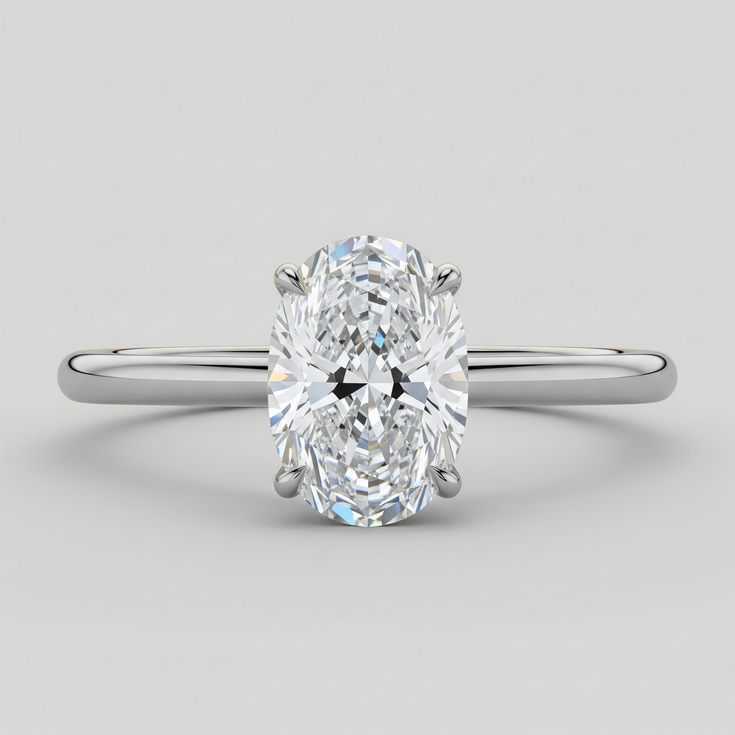 Bague solitaire diamant ovale