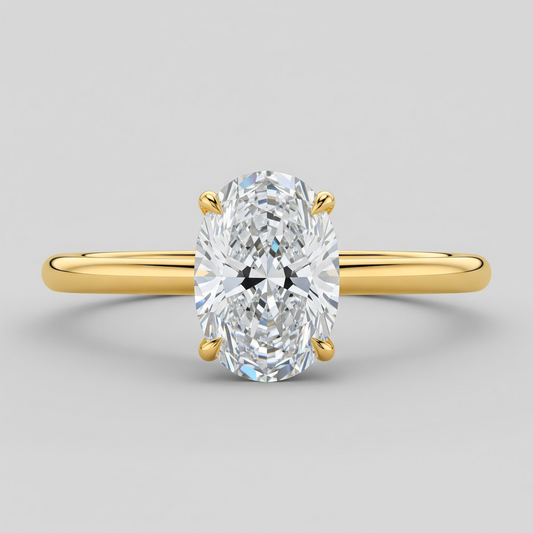 Bague solitaire diamant ovale