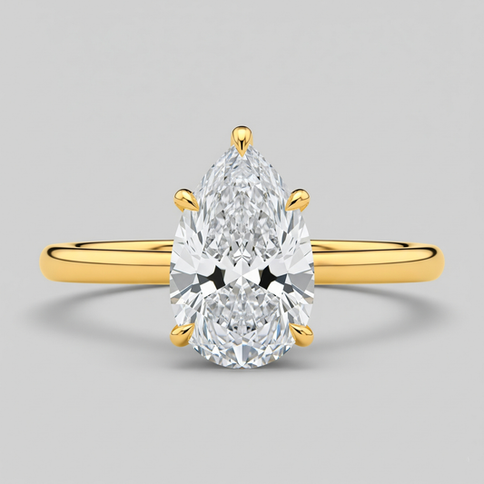 Bague solitaire poire