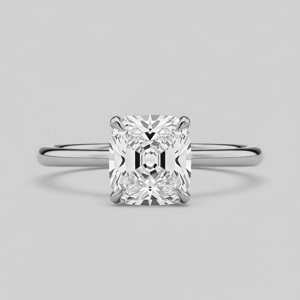 Bague solitaire coussin simple