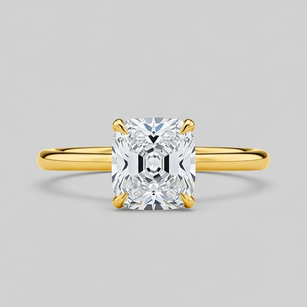 Bague solitaire coussin simple