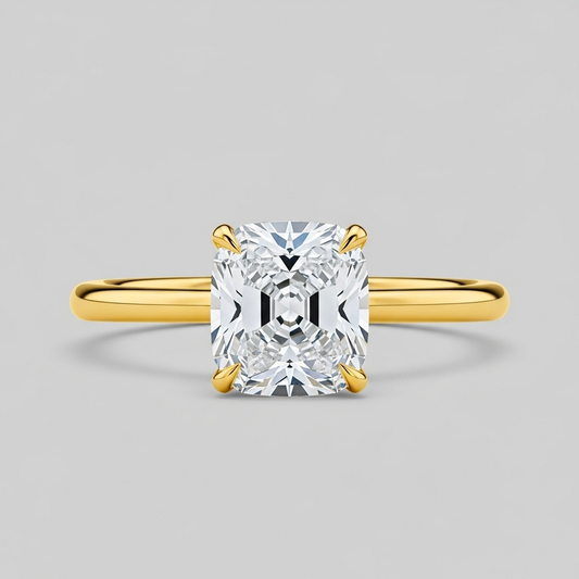 Bague solitaire coussin simple