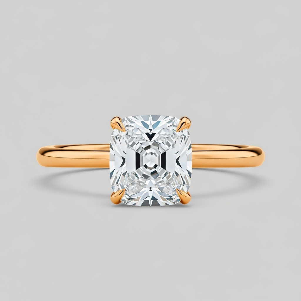 Bague solitaire coussin simple