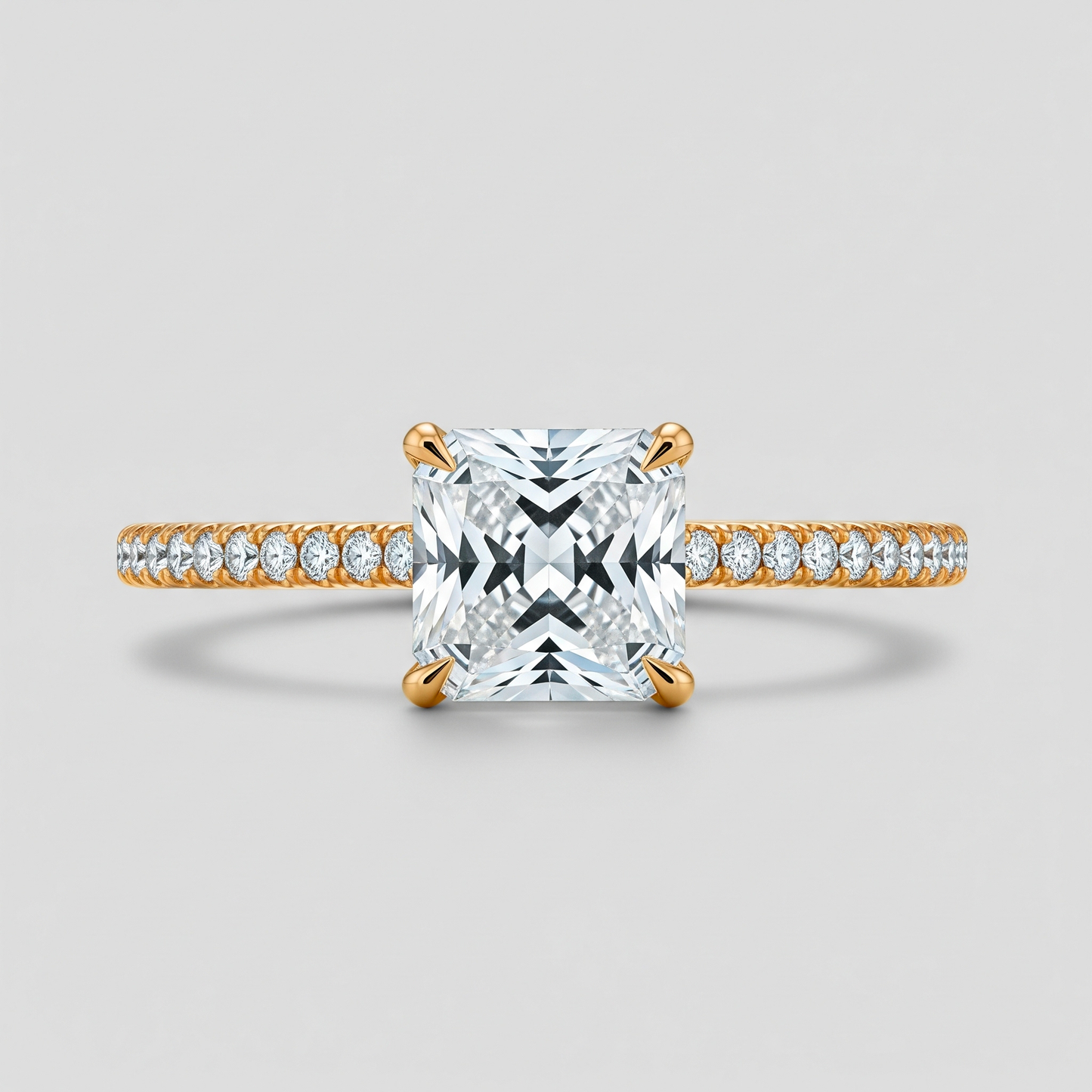 Solitaire carré serti