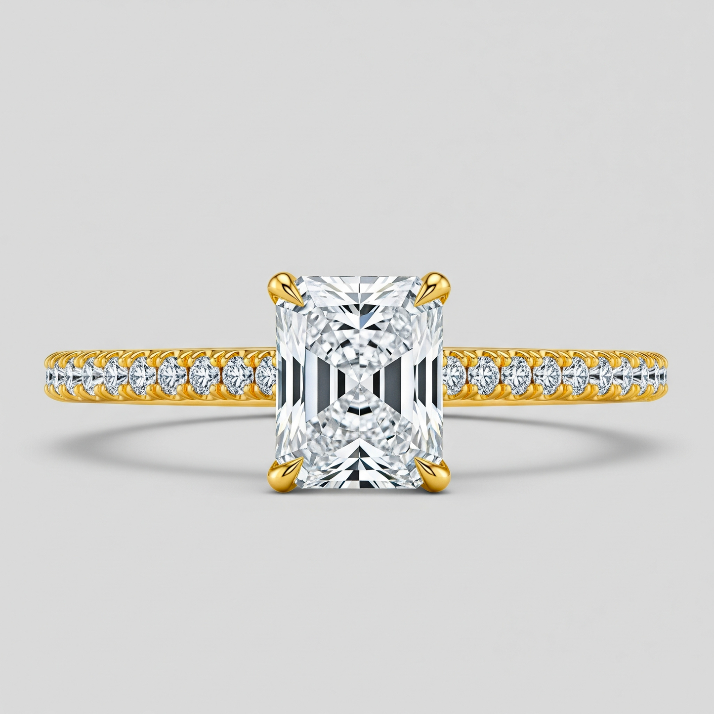 Solitaire radiant serti