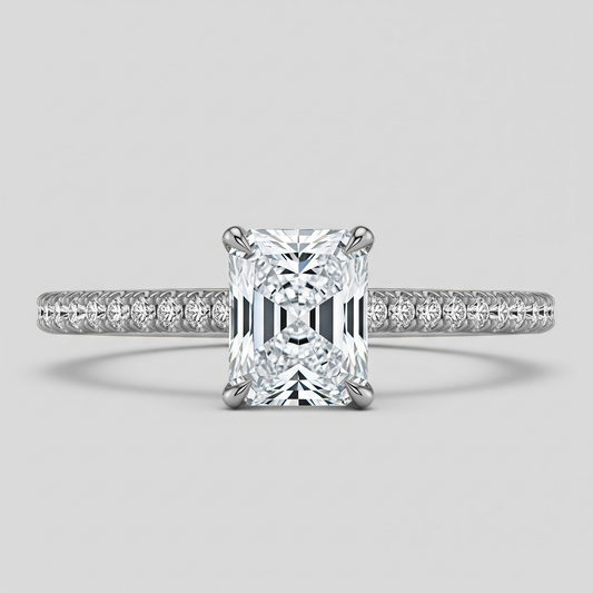 Solitaire radiant serti