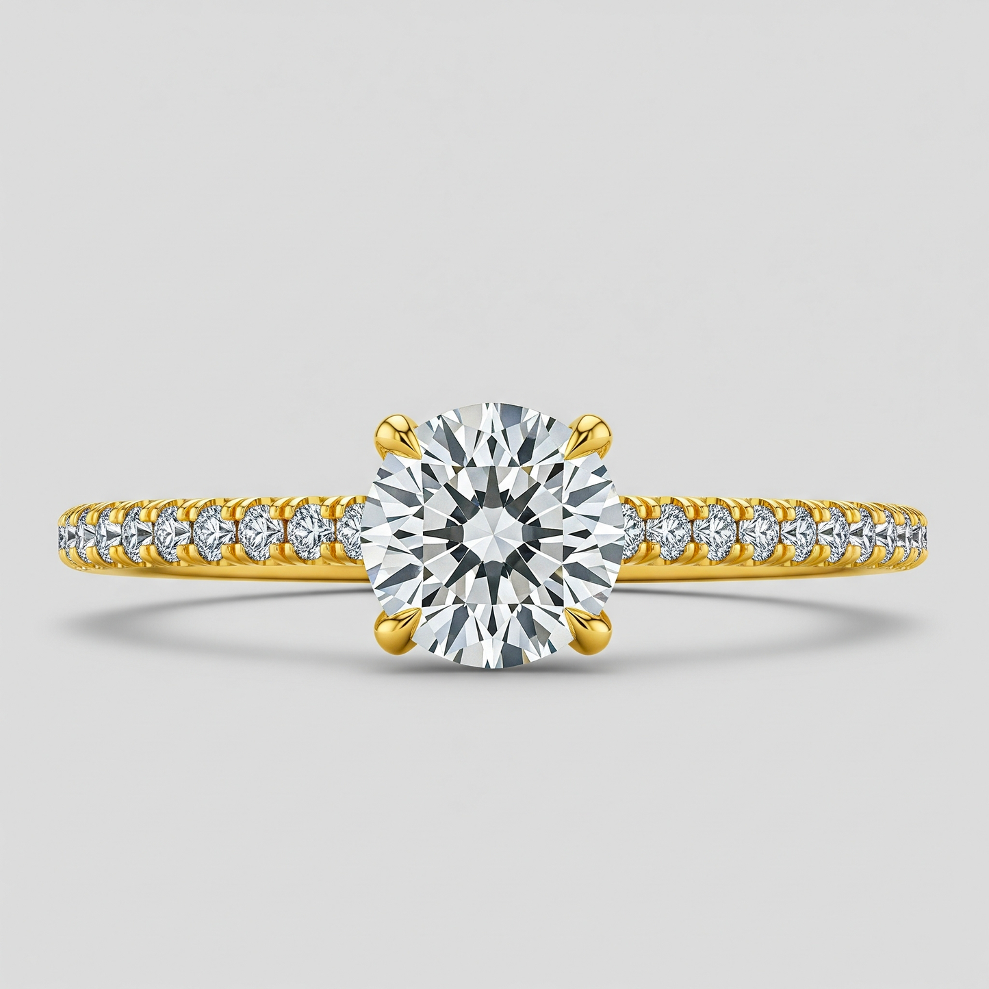 Solitaire rond serti