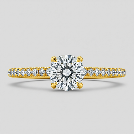 Solitaire rond serti