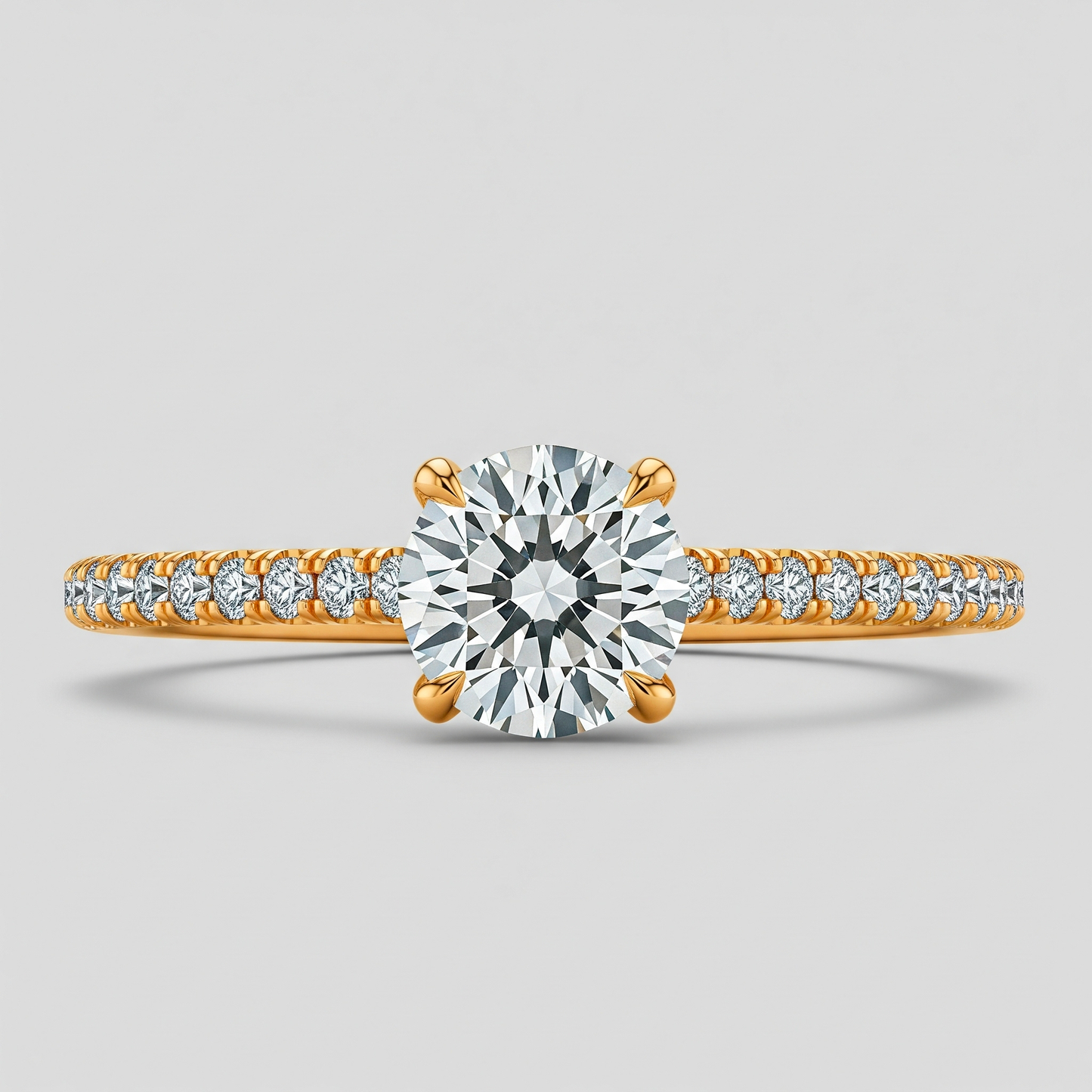 Solitaire rond serti