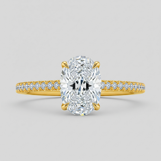 Bague ovale sertie