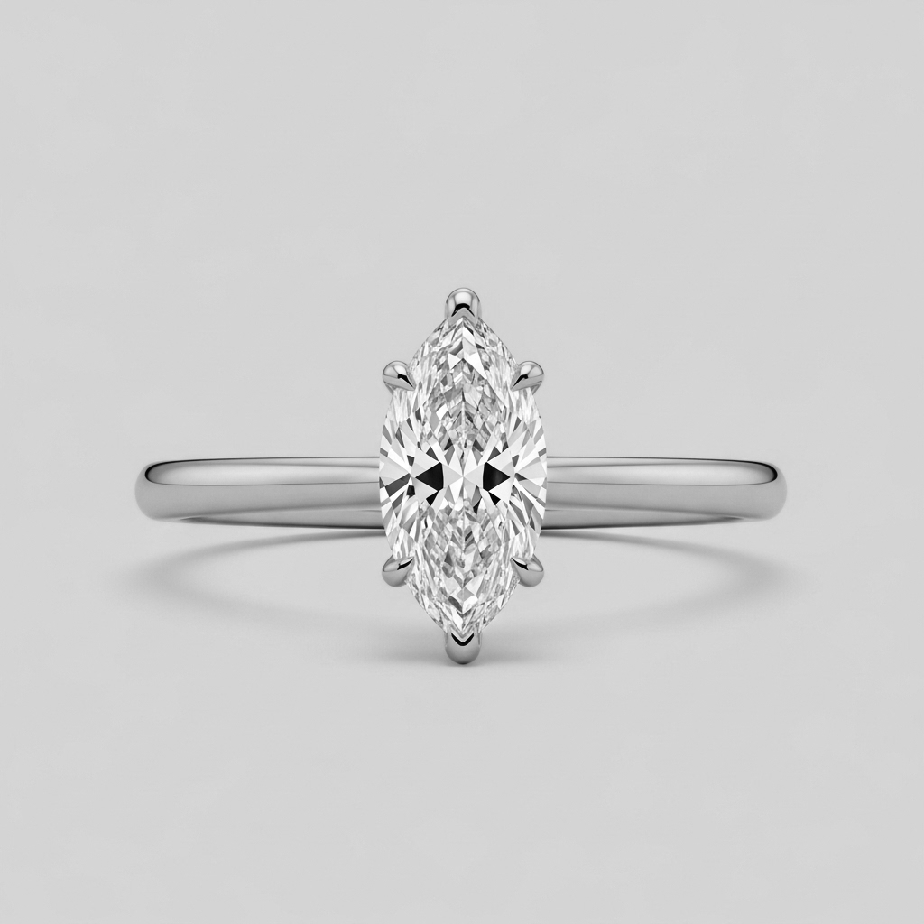 Bague solitaire marquise simple