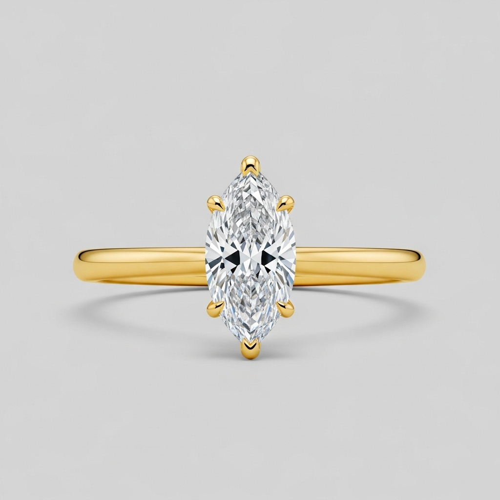 Bague solitaire marquise simple