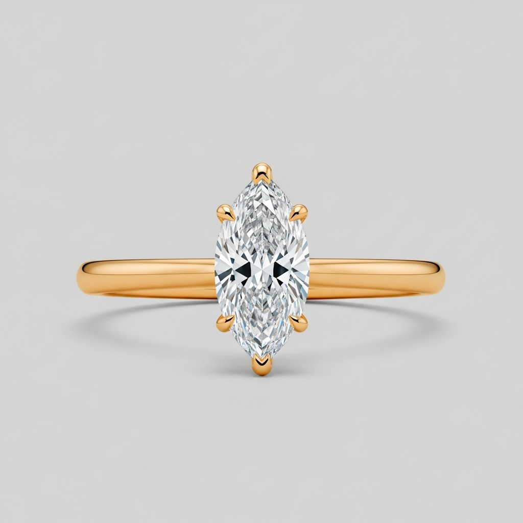 Bague solitaire marquise simple