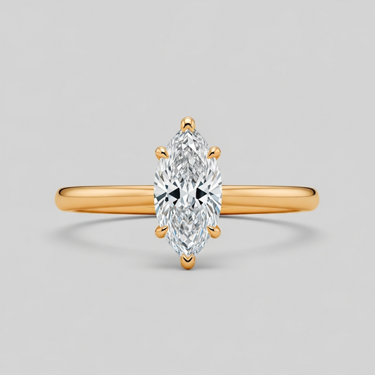 Bague solitaire marquise simple