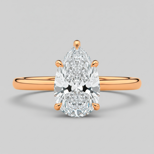 Bague solitaire poire