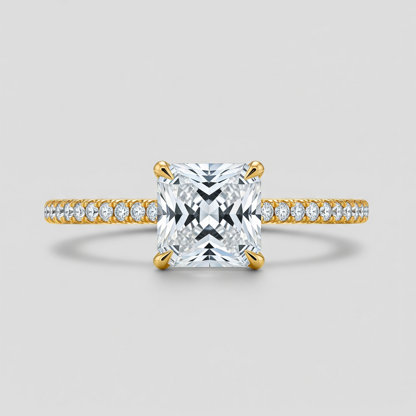 Solitaire carré serti