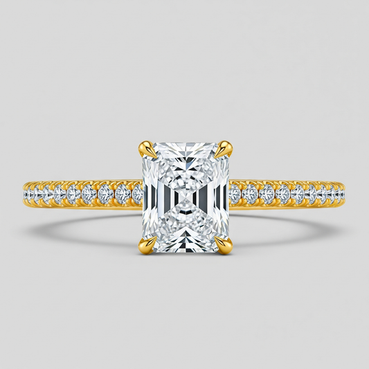 Solitaire radiant serti