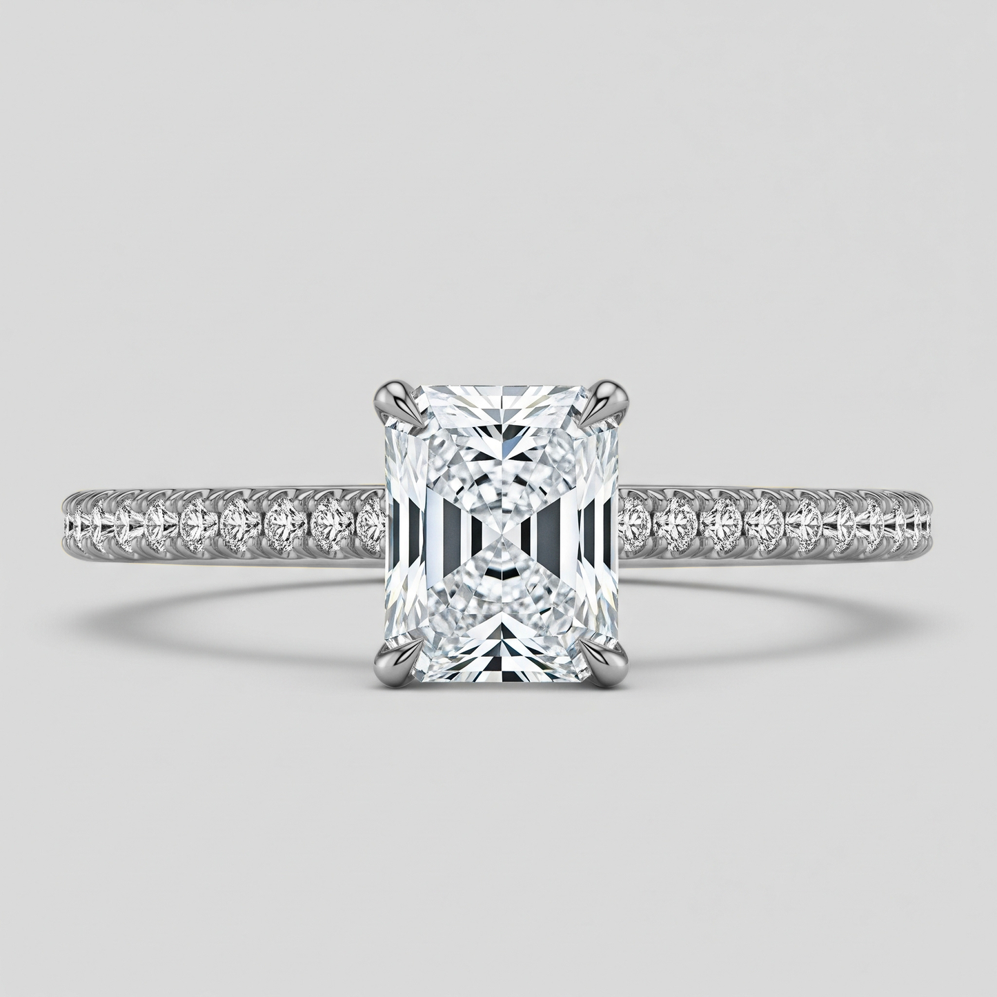 Solitaire radiant serti