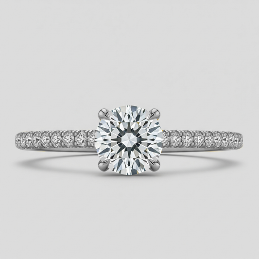 Solitaire rond serti